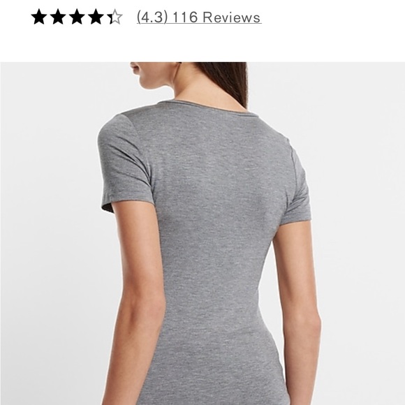 Express Supersoft Fitted V-neck Double Layer Tee - Picture 7 of 8